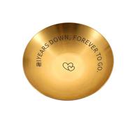 Qubitly 19 Years Anniversary for Him or Her, Bronze Gifts for Him, 19th Wedding Gifts, Gift for 19th Wedding Couple, Stainless Steel Keepsake, for Christmas, 3.9x3.9x0.4 Inches (6th (Gold))