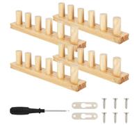 Qubitly 4 Pack Multi-Size Wooden Knitting Loom Set, Weaving Loom Kit with Crochet Accessories, DIY Craft Loom for Thick Yarn Blanket Scarf Hat, Ideal for Beginners Adults
