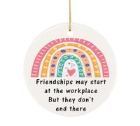 Qubitly Ceramic Card Hanging Ornaments, Funny Leaving Gifts for Women, Colorful Matte Heart-Shaped, Funny Leaving Presents for Colleagues, Colleague Gifts, Funny Teacher Gifts for Men, 3.1 Inches