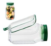 Qubitly Clear Salad Jar with Side Opening, Meal Prep Containers Reusable with Leakproof Lid, Salad Jar for Healthy Eating, Portable Food Storage Container for Office Lunch & On-the-Go