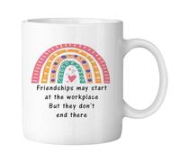 Qubitly Funny Goodbye Personalised Ceramic Mug, Heat-Resistant Leaving Gifts for Colleagues, Easy-Clean Work Mug for Office Coffee Tea, Thoughtful Farewell Coworker Leaving Present