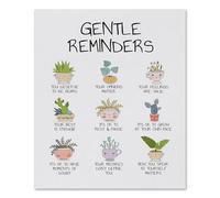 Qubitly Gentle Reminders Wall Art, Soothing Inspirational Quotes Wall Poster, Motivational Wall Decor, Waterproof Matte Finish for Office, Bedroom, Classroom, Adults (Unframed)