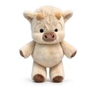 Qubitly Highland Cow Cuddly, 45 x 24 cm Weighted Stuffed Animal Plush with PP Cotton Filling, Soft Highland Cow Gifts for Women, White, 290g, 1 Pc