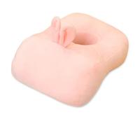 Qubitly Pink Rabbit Plush Piercing Pillow, Ear Pillow with Hole, Pink Cute Bunny Ears Shape, 10.2x12.6x4.7 Inches, 139g, for Home & Travel, Suitable for Ladies Girls Kids