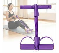 Qublex 6 Tubes Multifunction Tension Rope with Foot Pedal & Non-Slip Handles, Abdominal Exercise Equipment for Sit-Ups, Yoga, Full-Body Training, Home & Gym Workouts