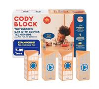QUBS Cody Block Record & Play Expansion Set, Educational Wooden Building Blocks and Car STEM Toys for Preschool Kids Ages 7+