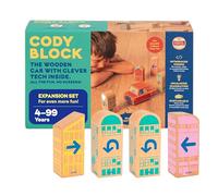 QUBS Cody Block U-Turn Expansion Set, Educational Wooden Building Blocks and Car STEM Toys for Preschool Kids Ages 4+