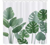 Qucarder 3D HD Nature Green Leaves Shower Curtain Design Bath Curtain Waterproof Shower Curtains for Bathroom Decor with 12 Hooks 72x72 Inch