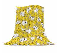 Qucarder Cute Rubber Duck Throw Blanket Cartoon Ducky Yellow White Throw Blankets Lightweight Cozy Flannel Blanket for Living Rooms Bedroom Couch Sofa Home Decor 150x200cm