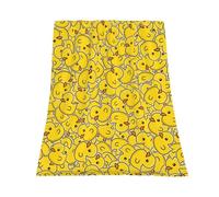 Qucarder Cute Rubber Duck Throw Blanket Yellow Cartoon Ducks Throw Blankets Lightweight Cozy Flannel Blanket for Living Rooms Bedroom Couch Sofa Home Decor 60x80 Inch