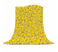 Qucarder Cute Rubber Duck Throw Blanket Yellow Cartoon Ducks Throw Blankets Lightweight Cozy Flannel Blanket for Living Rooms Bedroom Couch Sofa Home Decor 50x60 Inch