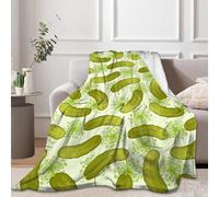 Qucarder Dill Pickles Throw Blanket Lightweight Cozy Flannel Blanket for Bedroom Living Rooms Couch Sofa Home Decor 40x50 Inch