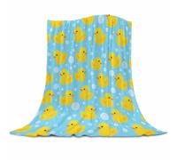 Qucarder Duck Throw Blanket Cartoon Yellow Rubber Duck Bubble Print Pattern Throw Blankets Lightweight Cozy Flannel Blanket for Living Rooms Bedroom Couch Sofa Home Decor 150x200cm