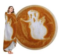 Qucarder Giant Ghost Coffee Blanket Realistic Funny Food Blanket Giant Soft Cookies Super Soft Flannel Throw Blankets for Bedroom Living Rooms Couch Sofa Home 120 CM