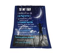 Qucarder Gifts for Dad, Dad Birthday Gifts, to My Dad Blanket from Daughter Flannel Throw Blanket Super Soft Warm Fuzzy Luxury Throw Blanket for Bed Sofa Couch 40x50 Inch, Blue