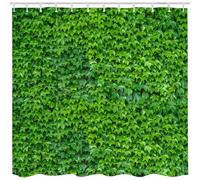 Qucarder Green Leaf Wall Shower Curtain Outdoor Garden Theme Bath Curtain Waterproof Shower Curtains for Bathroom Decor with 12 Hooks 60x72 Inch