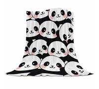 Qucarder Panda Throw Blanket Cute Panda Black White Soft Blankets Flannel Bed Throw Cozy Lightweight Plush Gifts for Kids Boys Girls Women Men Sofa Couch Bedroom Living Rooms Home Decor 50x60 Inch