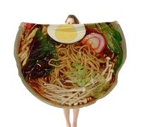 Qucarder Ramen Blanket Novelty Food Blankets Funny Bowl Design Realistic Blanket Adult Size Flannel Gift for Teens Boys and Girls 180 CM Suitable for Sofa Outdoor Indoor Bedroom