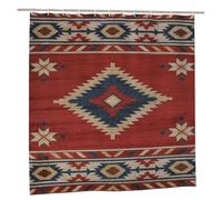 Qucarder Southwestern Native American Design Shower Curtain Red Bath Curtain Waterproof Shower Curtains for Bathroom Decor 150x180cm