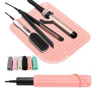 Quccefods 2 Pack Heat Resistant Mat Large Silicone Hot Hair Tools Holder for Curling Irons Flat Iron Hair Styling Tools Mat Portable Vanity Pad