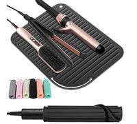 Quccefods 2 Pack Heat Resistant Mat Large Silicone Hot Hair Tools Holder for Curling Irons Flat Iron Hair Styling Tools Mat Portable Vanity Pad