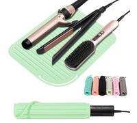 Quccefods Heat Resistant Mat Large Silicone Hot Hair Tools Holder for Curling Irons Flat Iron Hair Straightener Mat Portable Vanity Pad Accessories/Organizer