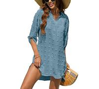 QUCH Swimsuit Coverup for Women,Beach Coverup Dresses Bathing Suit Cover Ups for Swimwear Women Swim Shirt, Haze Blue, XX-Large