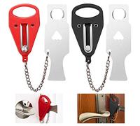 QUCUMER 2 Pcs Portable Door Lock Travel Door Lock Additional Safety and Privacy Lock Travel Door Security Locks Lockdown Lock for Traveling Home Apartment Living Hotel Motel