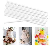 QUCUMER 24 Pcs Cake Dowel Rods, 12 Inch Plastic Cake Dowel White Hollow Cake Stand Sticks Cake Straws Reusable Cake Support Rods for Tiered Cake Construction and Stacking Supporting ( 0.4'' Diameter)