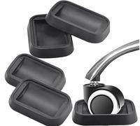 QUCUMER 5 Pcs Furniture Castor Cups, Rubber Caster Cups Anti-Sliding Floor Grip Bed Caster Cups Non Slip Furniture Coasters Floor Protectors for All Floors & Wheels of Furniture, Sofas, Bed (Black)