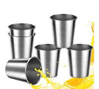QUCUMER 6 Pcs Stainless Steel Cup, 8Oz/230ml Shatterproof Metal Cups Reusable Metal Beer Tumbler Mug Stackable Drinking Cups Drinking Glasses for Camping,Hiking, Outdoor, Indoor Activities