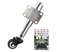 QUCUMER Gate Wheel 2 inch Castor Wheels Spring Loaded Gate Castor Heavy Duty Swivel Casters Retractable Gate Stem Wheel with 4 Holes Mounting Plate for Garden Wooden Gate Yard Fence,Load Capacity 60Kg