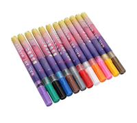 Qudinip 0.5mm Nail Art Pen Set for Beginners High Precision Quick Dry DIY Nail Designs 12 Vibrant Colors (12pcs)