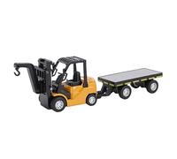 Qudinip 1:64 Mini RC Forklift, Bluetooth APP Remote Control Forklift Truck 360 Degree Rotation with Trailer, for Collectors and Enthusiasts (Yellow)