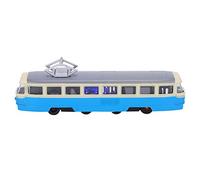 Qudinip 1:90 Kids Pull Back Car Toy, Alloy Simulation Car Model with Light and Sound, for Children Boys Girls Gifts Collections Decoration (classic tram blue)