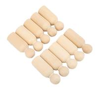 Qudinip 10 Pcs Wooden Peg Doll, Unfinished Craft DIY Accessories Smooth Burr Free Surface, with Natural Wood Material, for Kids Hands On Skills Development and Decoration (75MM boy)