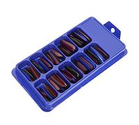 Qudinip 100Pcs Acrylic Nail Tips Set Full Cover Fake Nails for Home and Salon Use in 6 Colors (08)