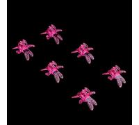 Qudinip 100Pcs Garden Stem Clips Cute Design Plastic Clips for Supporting Orchids Tomatoes Melons 1.38x1.38inch (Rosy Red)