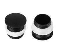 Qudinip 10pcs 28mm Screw in Push Button Cover Caps, Black Plastic Game Button Hole Plug, with 35mm Cap for 28-35mm Mounting Holes
