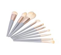Qudinip 10PCS Makeup Brushes Set Soft Bristle Beauty Brushes for Makeup Beginners and Professionals, Aluminium Handle, Blue Color
