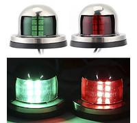 Qudinip 12V Red Green LED Navigation Light Set for Marine Sailing and Boating, Premium ABS Stainless Steel, 2pcs