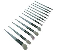 Qudinip 13pcs Makeup Brush Set for Application, Ergonomic Design for Easy Holding, Contour for Makeup Enthusiasts, Soft Fiber Brushes (Green)