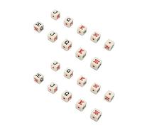 Qudinip 20Pcs Spanish Poker Dice, Plastic 6 Sided Square JQK Dice Set with Clear Alphanumeric Dots, for Board Games Table Games Digital Teaching