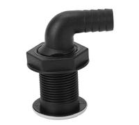 Qudinip 3/4in Boat Drain Plug, High Strength Nylon Marine Thru Hull Fittings with Twist Adjustable Design, for Boat Transoms Live Wells Ice Chests Yachts (90 Degree Tube, Height: 96mm / 3.8in)