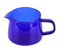 Qudinip 300ml Coffee Mug High Borosilicate Glass Sharing Cup Ergonomic Design for Home Office and Coffee Shops (Blue)