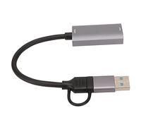 Qudinip 4K Video Card Compact Adapter for Live Streaming and Recording, HD Multimedia Interface to USB Type C, Silver Gray, 1 Unit