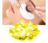 Qudinip 50 Pcs Lash Extensions Patches for Grafted Eyelashes Isolation Pads with Petal Shape Design for Lash Artists Non Woven Fabric (Gold)
