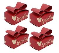Qudinip 50Pcs Wedding Candy Box Exquisite Red Gift Box for Wedding Party Birthdays Engagements and Celebrations