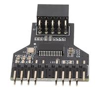 Qudinip 9 Pin USB Splitter Durable Metal Plastic 1 to 2 Male Connector for Motherboard USB Header Hub 0. Extension Cable