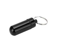 Qudinip Aluminum Alloy Bottle, Portable Moistureproof Keychain Container with Silicone Seal, for Outdoor Camping Cycling Fishing (Black)